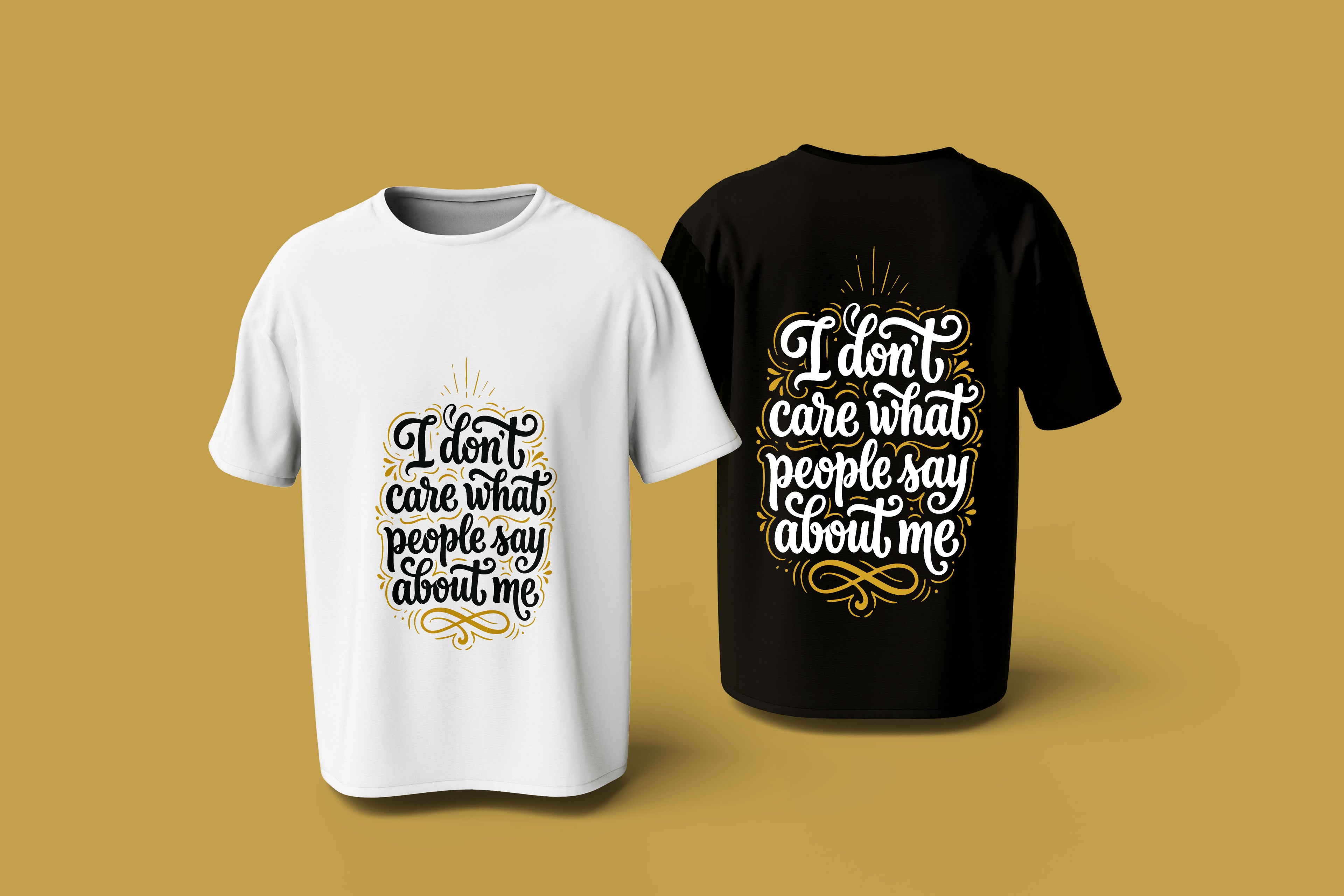 Ready-to-print t-shirt design bundle mockup